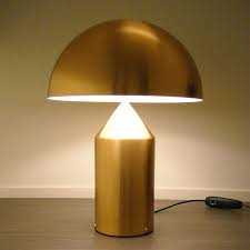 OLUCE ATOLLO Lampada da Tavolo con dimmer in metallo Nero / Oro h70 cm 